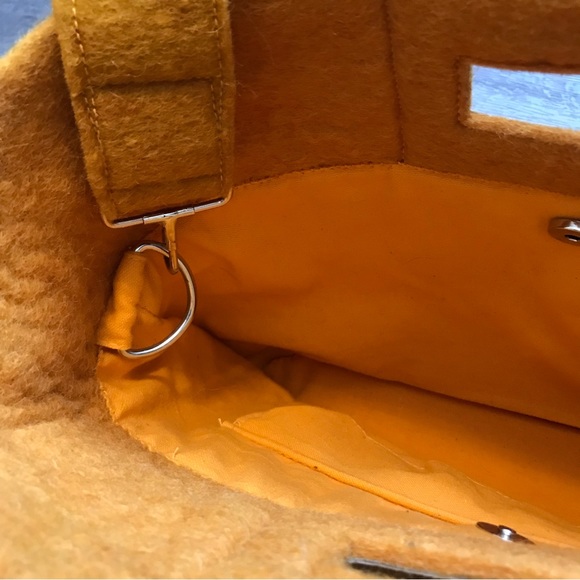 Felt Butterfly Handmade Crossbody Large Tote Bag Purse w Removable Straps - Picture 7 of 8